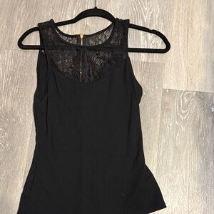 Express Black Lace Detail Tank Top